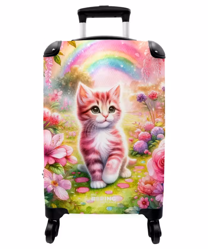 Koffer - Rosa Regenbogenkätzchen