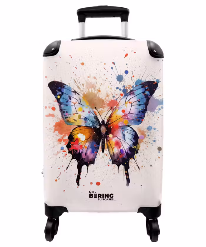 Koffer - Schmetterling in Farbspritzern