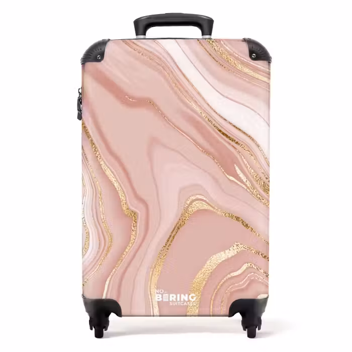 Koffer - Marmor - Rosa Marmor mit goldenen Akzenten