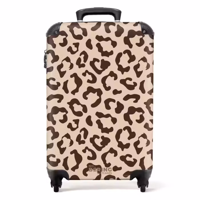 Koffer - Tiermuster - Koffer mit Pantherprint in Braun und Beige